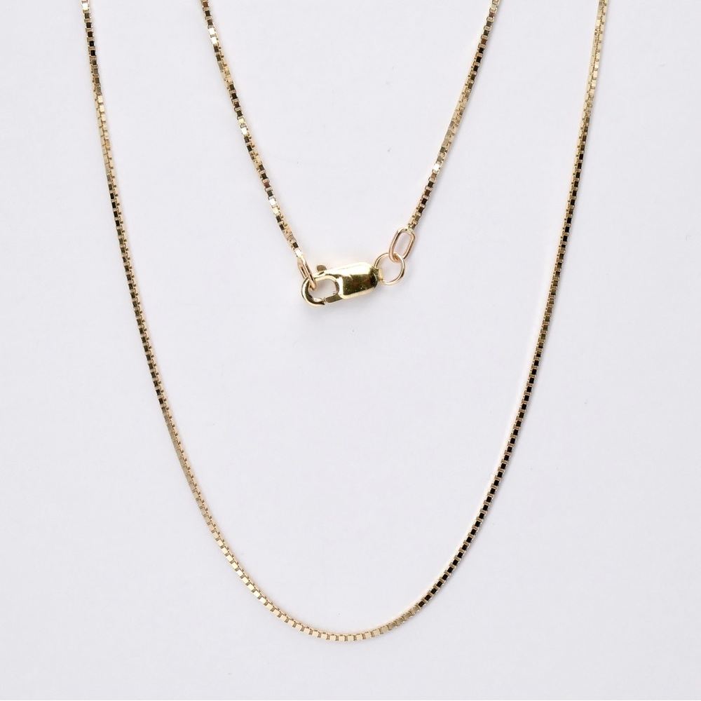 10K Yellow Gold 16” Box Link Lobster Clasp Chain Short Necklace 1.53g - New